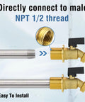 Rain Barrel Spigot Kit With Brass Spigot And Bulkhead Fitting For 5 25 50 And 55 Gallon Barrels Three Quarter Inch GHT Hose Connection