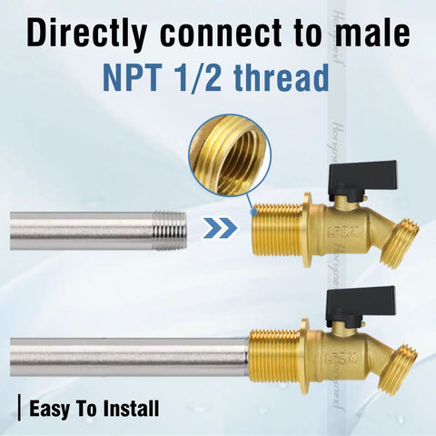 Rain Barrel Spigot Kit With Brass Spigot And Bulkhead Fitting For 5 25 50 And 55 Gallon Barrels Three Quarter Inch GHT Hose Connection