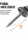 Heavy Duty Polycarbonate Self Drilling Wood Screws Two Inch Outdoor Fasteners With Sealing Dome Washers For Fence And Deck Building Rock Solid Hold No Sweat Install Weatherproof And Rust Resistant Fifty Count with optimal 2-inch length and sealing cap.