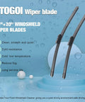 Top Shelf Windshield Wiper Blades For Land Rover Range Rover Sport 2017 Through 2023 All Weather Steel Frame Front And Rear Set 24 20 15 Inch pair of wiper blades on blue background.