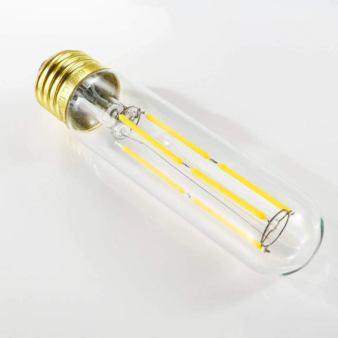 6W Dimmable LED Tubular Bulb 60W Equivalent Daylight 4000K Big Bright 600 Lumens Clear Glass Vintage Edison Style E26 Base