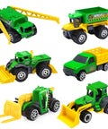 Six Piece Diecast Farm Vehicle Toy Set For Kids 3 Years And Up Includes Tractor Harvester Transporter Sprayer Seeder Forklift