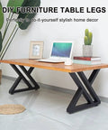 Heavy Duty 28 Inch Metal Table Legs Set For DIY Furniture, 2 Piece Steel Workbench And Computer Desk Legs With Pre Drilled Mounting Brackets