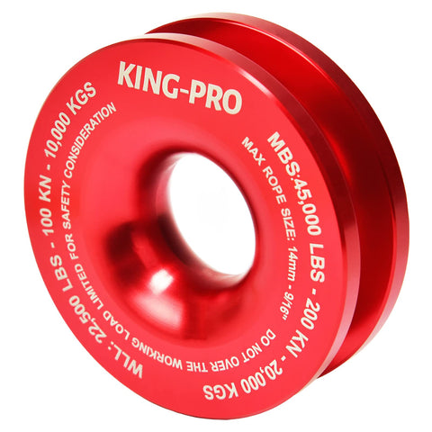 Red 45000 Lbs Snatch Recovery Ring For Off Road Vehicles, Heavy Duty Winch Snatch Block Pulley Tow Ring For ATV UTV SUV Truck