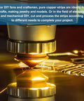 Six Pcs Round Brass Rods 3mm Diameter 18cm Length For DIY Crafting Jewelry Making Plating And Repair Projects Ideal For Science Class And Hobby Metalwork Brass Bars. Brass rods being cut in a laser machine