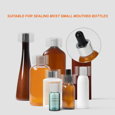 600 Pack Clear Heat Shrink Bottle Seals For Essentials Oils Droppers And Test Tubes Easy To Use Tamper Proof Shrink Bands Fits 1.8 X 1.2 Inch Caps Ideal DIY Bottling And Bottles Wrap Pro Grade, clear PVC shrink bands on small bottles