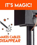 Universal Floor Speaker Stands With Vibration Absorbing MDF Design showing cable management feature
