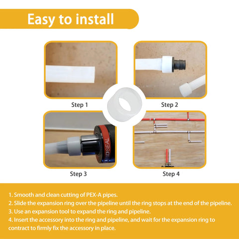 1/2 Inch Pex Expansion Rings F1960 Sleeves 10 Pack For Pex A Tubing Expansion Fittings Crimp Ring Connection Pex A Piping System