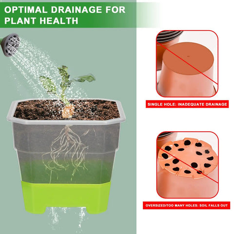 Ten Pack 4 Inch Clear Nursery Pots With Reinforced Silicone Base For Easy Transplant And Root Friendly Seed Starter Seedling Pots With Drainage For Greenhouse Or Garden Use showing optimal drainage.