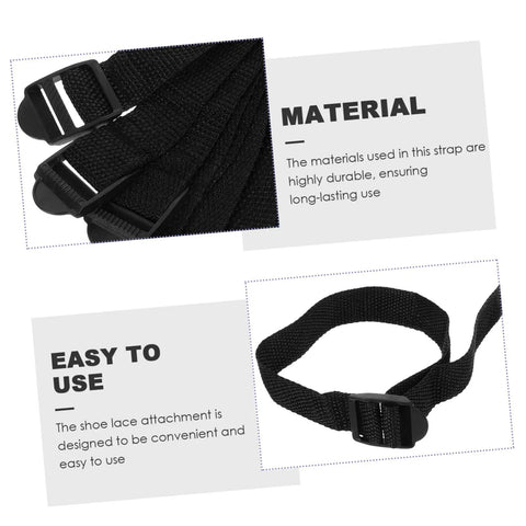 Nylon strap detail of Eight Piece Lawn Aerator Shoes With Heavy Duty Straps And Spikes For Garden And Patio.