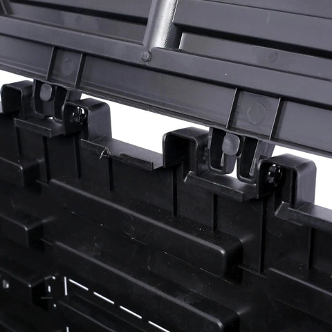 Close-up view of the 90 Gallon Garden Compost Bin aerated panels made of premium recycled plastic for outdoor composting.