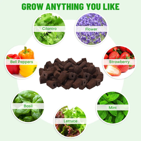 100 Pack Grow Sponges For Seed Starters Replacement Root Growth Sponges Pods Seed Starter Plugs For Hydroponic Indoor Garden Setup