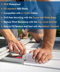 Installing 2 Pack IP68 Waterproof Solar Cable Entry Glands on RV roof, showing hands fixing dual cable housing.
