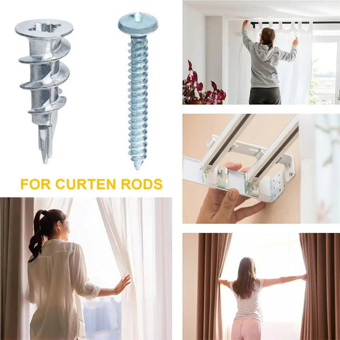 Self Drilling Drywall Anchors With Screws Kit 50 Sets Heavy Duty Wall Mount Anchors For Hanging Cabinets Shelves TVs And More No Fuss Install With Rust Resistant Yellow Zinc Finish for curtain rods