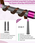 Conical Long Hair Barrel Attachment for Dyson Airwrap HS01 HS05 HS08, Automatic Curling Tool, comparison of barrel features