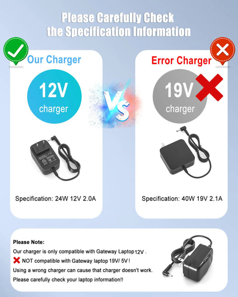 Comparison of Reliable 12V 2A Laptop Charger With No Sweat Setup And Dead Reliable Performance For Gateway Gwtc116 And Gwtn133 Models.