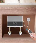 Dang Nice Under Sink Instant Hot Water Heater With Crisp Digital Display 110 Volt 4000 Watt Heavy Duty Electric Mini Tank mounted beneath kitchen sink.