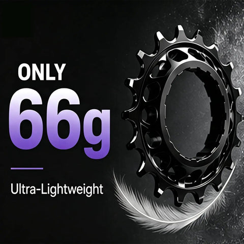 Single Speed Conversion Kit For Shimano HG Freehub With CNC 7075 Aluminum Cog, ultra-lightweight 66g, black.