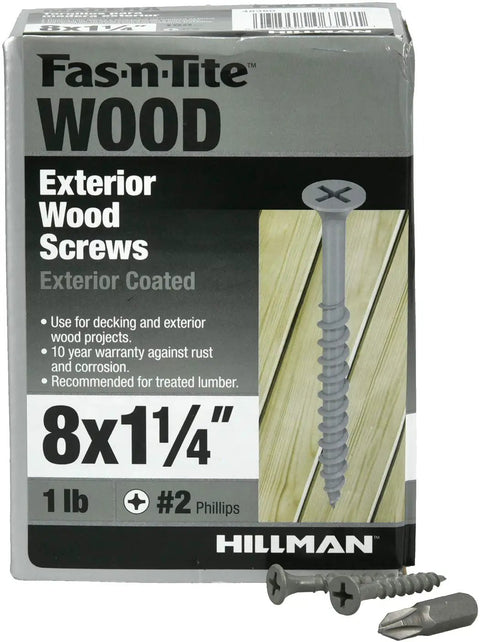 Built Tough Gray Epoxy Exterior Deck Screws 181 Pack Bugle Head Fasteners All Season Outdoor Hardware on a retail box.