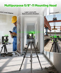 Pro Grade Adjustable Laser Level Tripod Extends Up To 62 Inch for 3D 4D lasers in use with 5/8-11 mounting head and line lasers