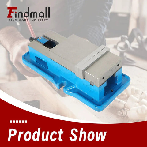 Beefy 3 Inch Precision Milling Vise Without Base For Milling Shaping And Drilling Machines, heavy-duty metal clamp on workbench.