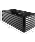 Front view of 6x3x2ft Outdoor Metal Raised Garden Bed With A 24 Inch Deep Root Box For Veggies, Flowers And Herbs, 269 Gallon Soil Capacity, No Bottom Panel, 100 Percent Non Toxic Materials, Gray