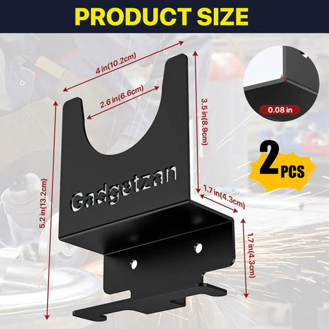 Wall Mount Angle Grinder Holder For 5 Inch Grinders Polisher Cutter Vertical Tool Hanger Bracket For Secure Storage 2 Pack