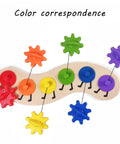 Colorful Rainbow Caterpillar Gear Toy For Toddlers And Babies Teaches Color Names And Matching With Spinning Gear Fun For Kids