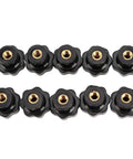 7 Star Soft Knob Holder With Brass Core For Machine Tools, Easy Grip Knob Holder For 6mm Thread, Pro Grade Workshop Gear Pack Of 10, Durable Smooth Surface, Ergonomic And Practical, black 6mm brass core knobs