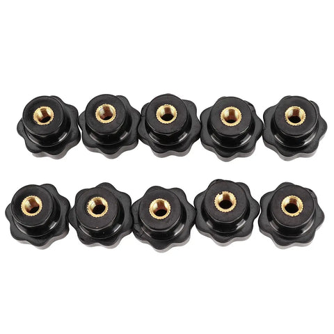 7 Star Soft Knob Holder With Brass Core For Machine Tools, Easy Grip Knob Holder For 6mm Thread, Pro Grade Workshop Gear Pack Of 10, Durable Smooth Surface, Ergonomic And Practical, black 6mm brass core knobs