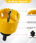 Bi-metal hole saw from Multi Function Wood Drill Bit Set With Hole Saw Kit Three Quarters Inch To Six Inch with mandrel adapter