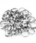 Beefy Stainless Steel Single Ear Hose Clamps 20.3 To 23.5 Mm 304 Grade Heavy Duty Pack Of 50 For Automotive Marine And Home Use With Corrosion Resistant Construction And Easy Install. pack of 50 clamps