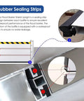Heavy Duty Aluminum Garage Door Flood Barrier Detachable Water Prevention Shield With Sealing Strip showcasing rubber sealing strips for waterproof design.