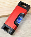 Magnetic Pocket Level Mini Bubble Spirit Level Tool With 2 Vials 90°/180° in red, pocket-sized with embedded magnets.