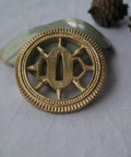 Copper Tsuba Hand Guard For Katana Wakizashi Or Tanto - Japanese Samurai Sword Koshirae Accessory with intricate design