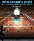 Battery Operated Motion Sensor Lights Outdoor Waterproof Security Spotlight 800 Lumen installed on brick wall