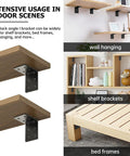 Heavy Duty Steel Corner Brackets 4x4x3 Inch 90 Degree Right Angle Shelf Brackets for Wood Shelves and Furniture Installed on Wall