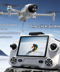 White GPS Drone With Screen Remote Control, Brushless Motors, Real Time Obstacle Avoidance, Optical Flow Localization, Auto Return