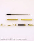 Slimline Pen Kit Gun Metal 10 Pack Ballpoint Twist With Cross Style Refills Included Black Ink Two 7mm Tubes layout example