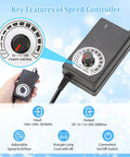 Speed controller for Beefy Airflow Dual 120mm and 240mm AC Computer Fan with variable adjustment from 3 to 12V