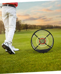 Dope Golf Chipping Net With Ball Return System And Hitting Mat For Backyard Practice Indoor Or Outdoor Use on grass