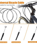 Universal Bicycle Brake Cable And Shift Cable And Housing Kit shown with end caps, O rings, suited for mountain and road bikes.