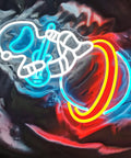 Spacecraft Neon Sign LED Wall Light For Bedroom And Kids Room Decor, astronaut neon on Saturn with colorful glow