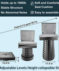 Heavy Duty Collapsible Stool With Backrest And Extra Thick Cushion 1000lbs Max Portable Folding Outdoor Chair details