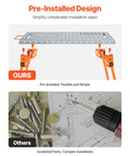 Image comparing pre-installed design of Solid Gear Foldable Welding Table 44 X 21 Inch Carbon Steel Workbench with complex assembly instructions.