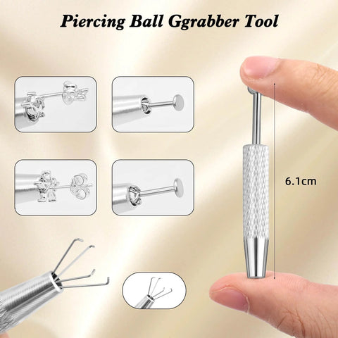 Piercing Ball Grabber Tool Kit For Jewelry Changes Must Have Internal And External Threaded Inserts Non Threaded Inserts Perforated Ball Gripper shown with 6.1cm tool and grippers