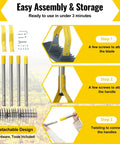 Assembly steps for 2 In 1 Thatch Rake And Leaf Rake Stainless Steel Lawn Dethatcher With 19 Tines And 15 Inch Adjustable Shaft