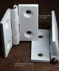 Whisper Quiet Two Point Five Inch Aluminum Door Hinges Four Pack For Cabinets Windows And Furniture Doors With Plastic Bushings Heavy Duty Mortise Hardware Low Dust Reduction shown stacked on a surface