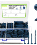460 Pcs Pocket Hole Screw Kit With 1 Inch 1 And A Quarter Inch 1 And A Half Inch 2 Inch And 2 And A Half Inch Coarse Thread Blue Anti Rust Coated Screws