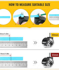 How to measure for Dead Quiet Two Inch Office Chair Casters Fit Ikea 1Kea Compatible sizes with rulers and blue tape
